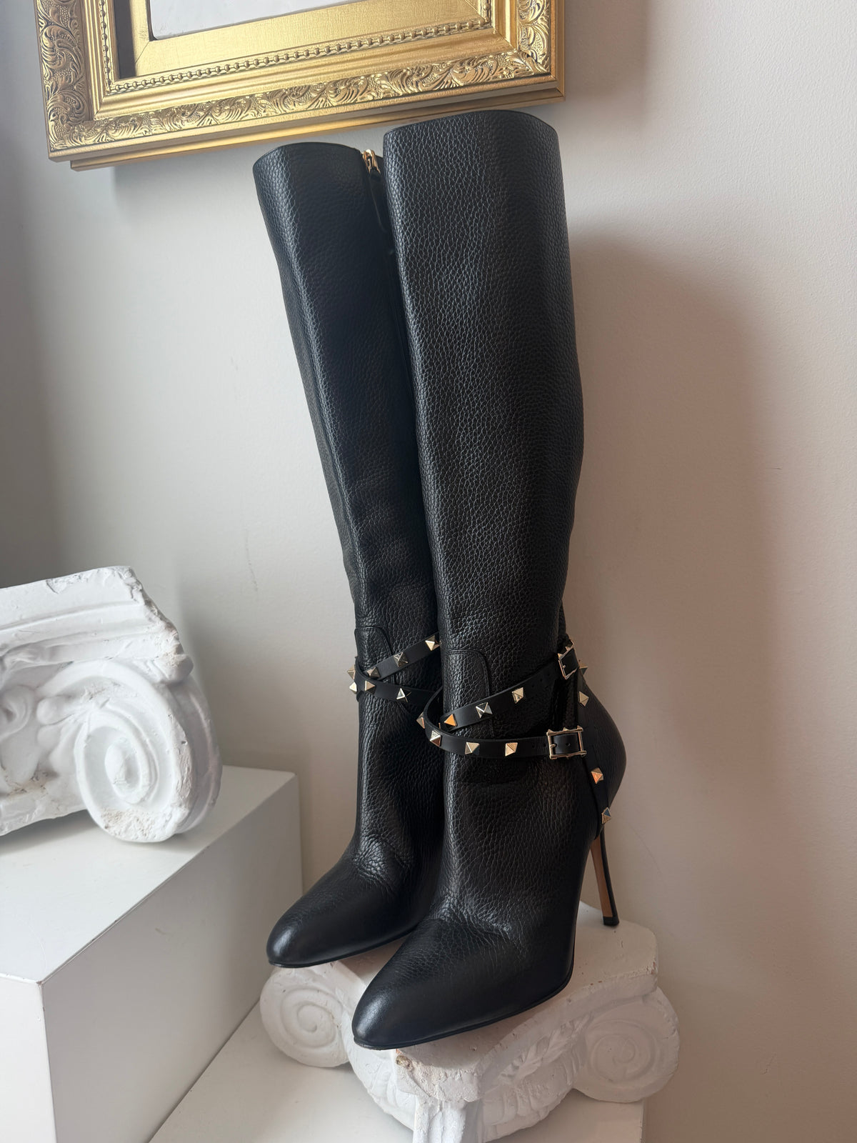 Valentino Rock Stud Knee High Boots