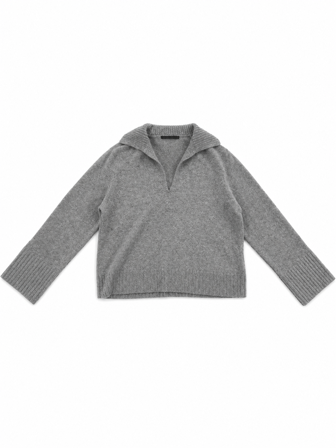 Jenni Kayne Gray Polo Cashmere Sweater