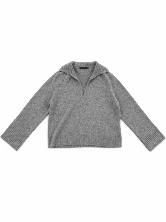 Jenni Kayne Gray Polo Cashmere Sweater