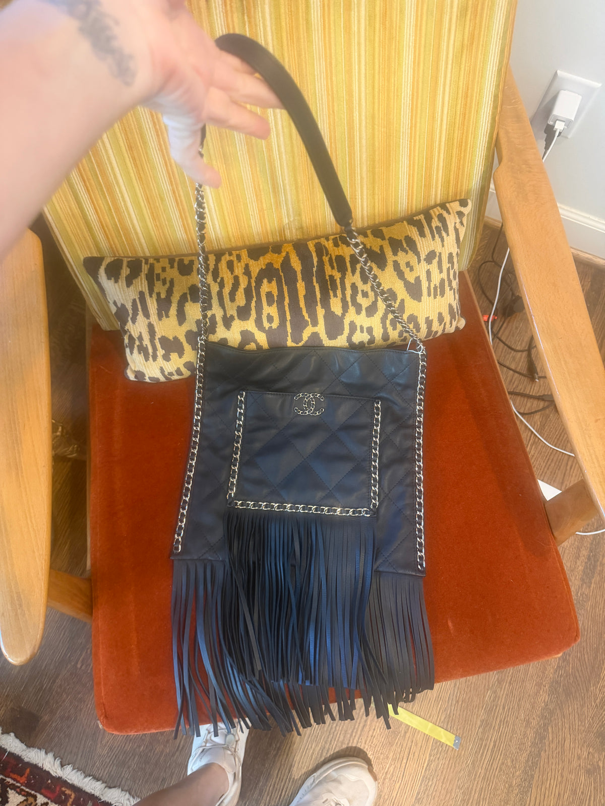Chanel 22C Quilted Fringe Shopping Tote