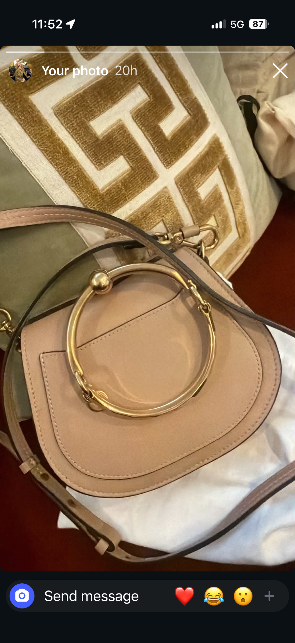 Chloé Small Nile Bracelet Bag – Calfskin Leather & Suede Crossbody Bag