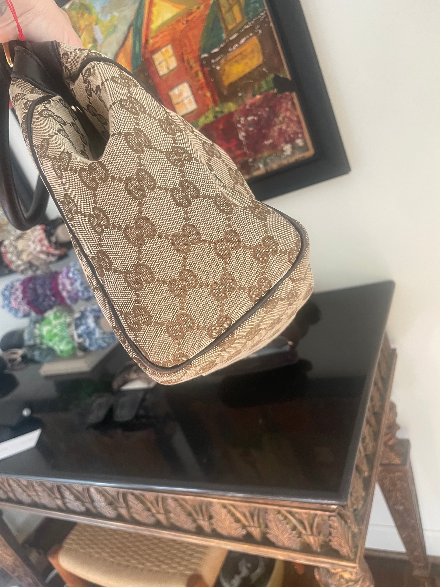 Vintage Gucci Brown Logo Hobo