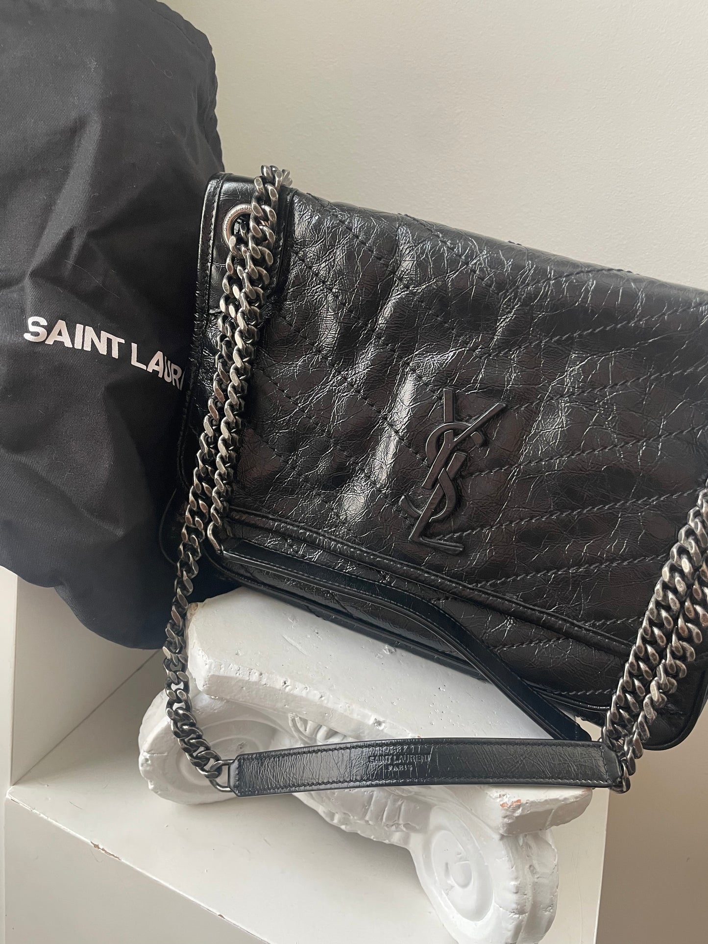Saint Laurent Nikki Crinkle Medium