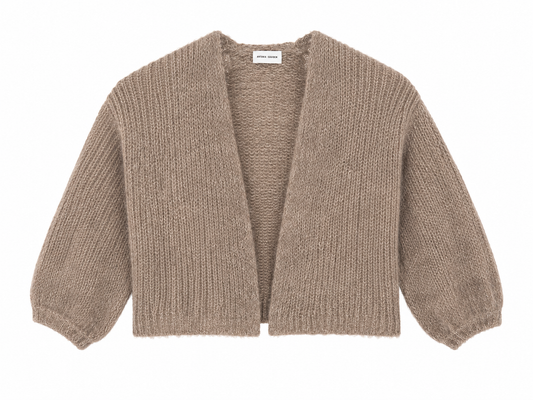 Atelier Delphine Taupe Mohair Blend Cardigan