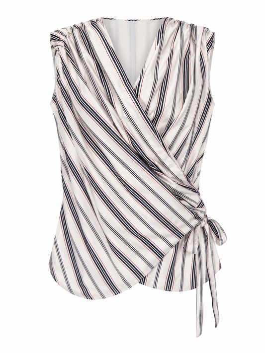 A.W.A.K.E. Stripe Wrap Top