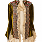Vintage Runway Etro Olive Velvet Embroidered Jacket with Lace Trim