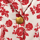 Vintage Yves Saint Laurent Rive Gauche Red Floral Cotton Blazer