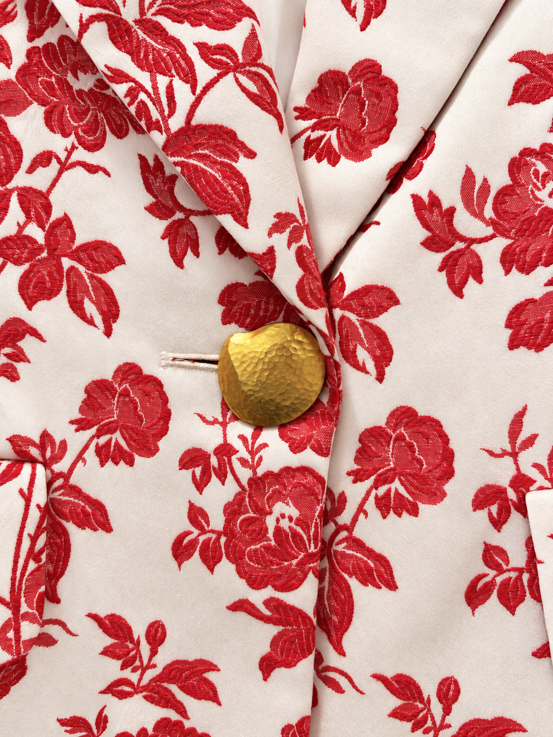 Vintage Yves Saint Laurent Rive Gauche Red Floral Cotton Blazer