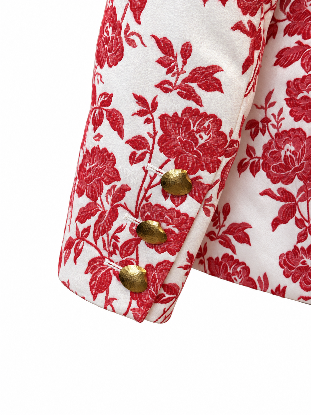 Vintage Yves Saint Laurent Rive Gauche Red Floral Cotton Blazer
