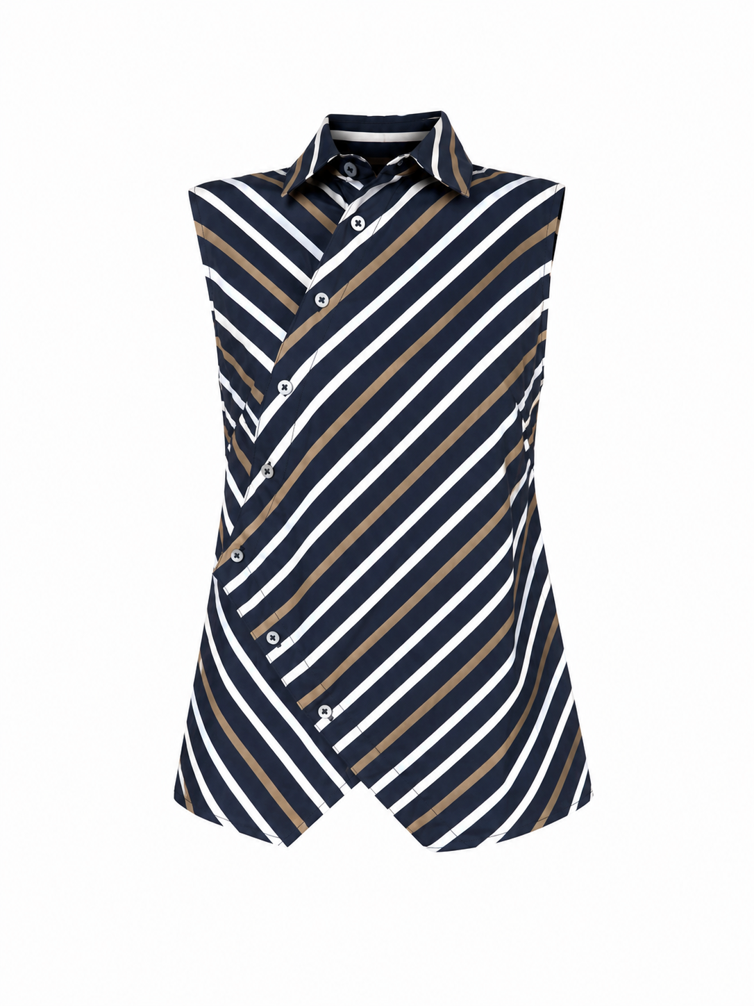 Pearl Striped A-Symmetrical Top NWT