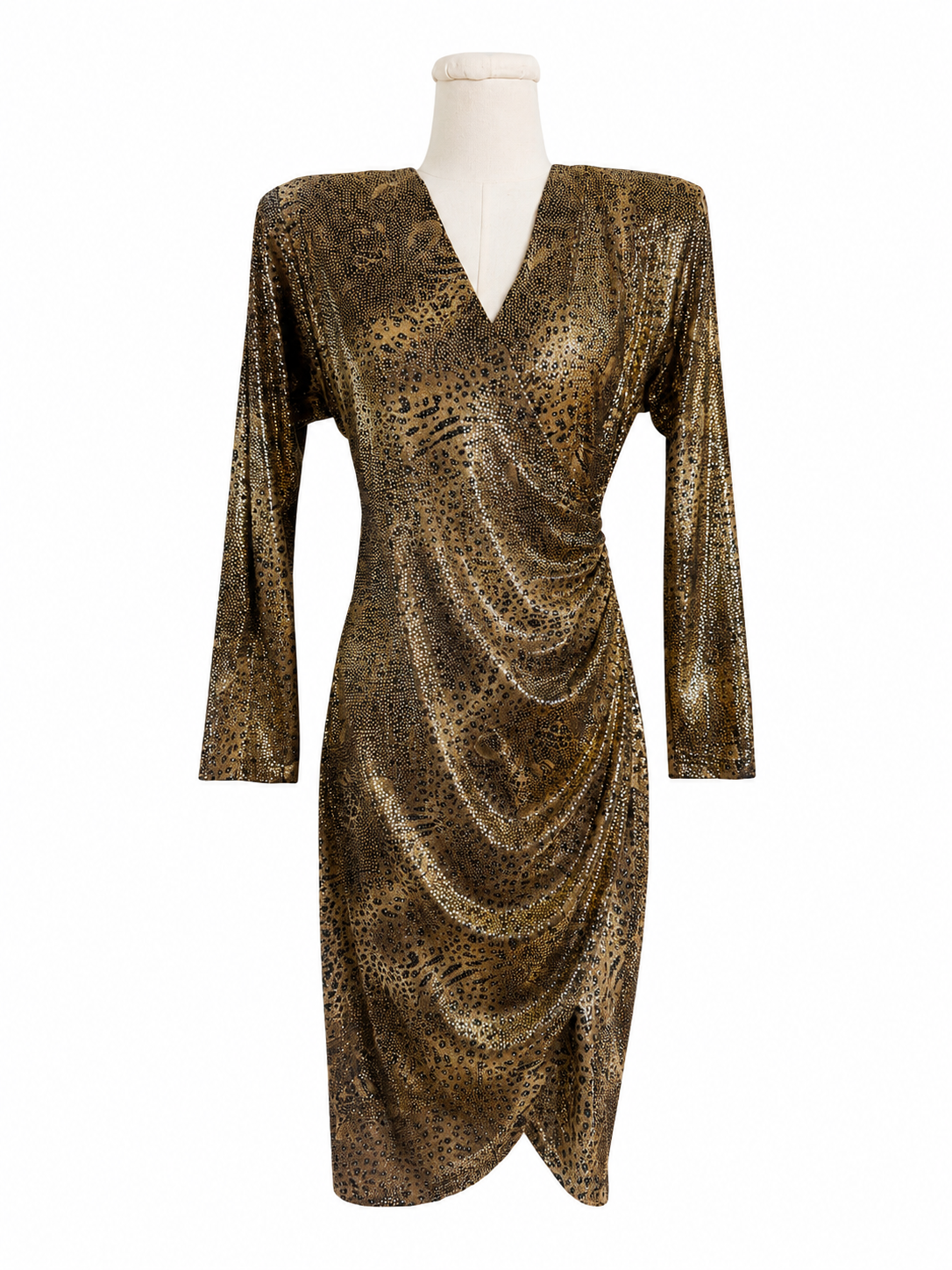 Vintage Metallic Leopard Dress
