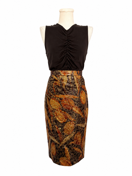 Vintage Escada Collection Metallic Paisley Skirt