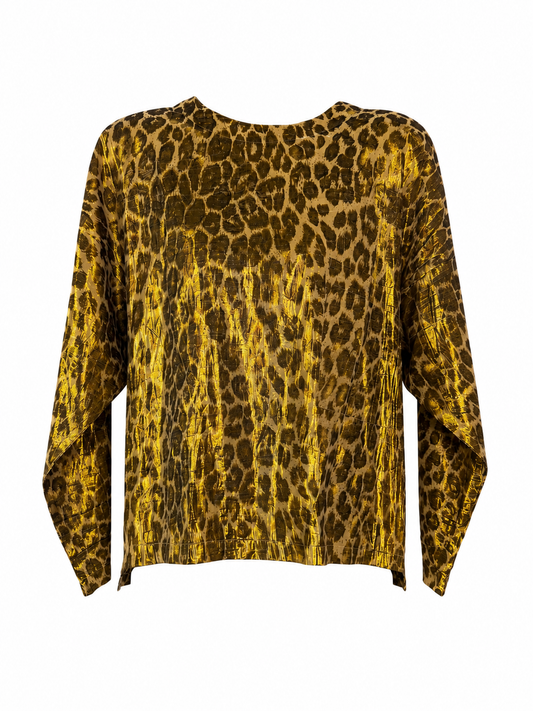 Vintage Leopard Metallic Top
