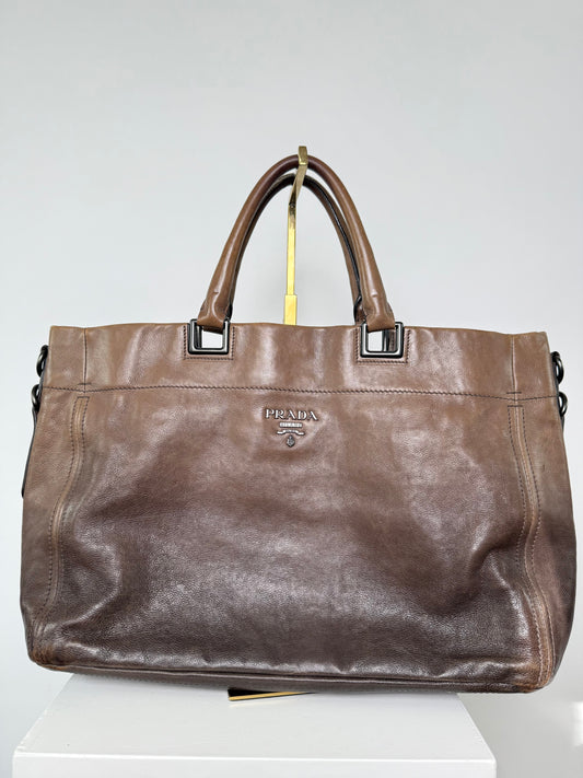 Vintage Prada Ombre Brown Tote