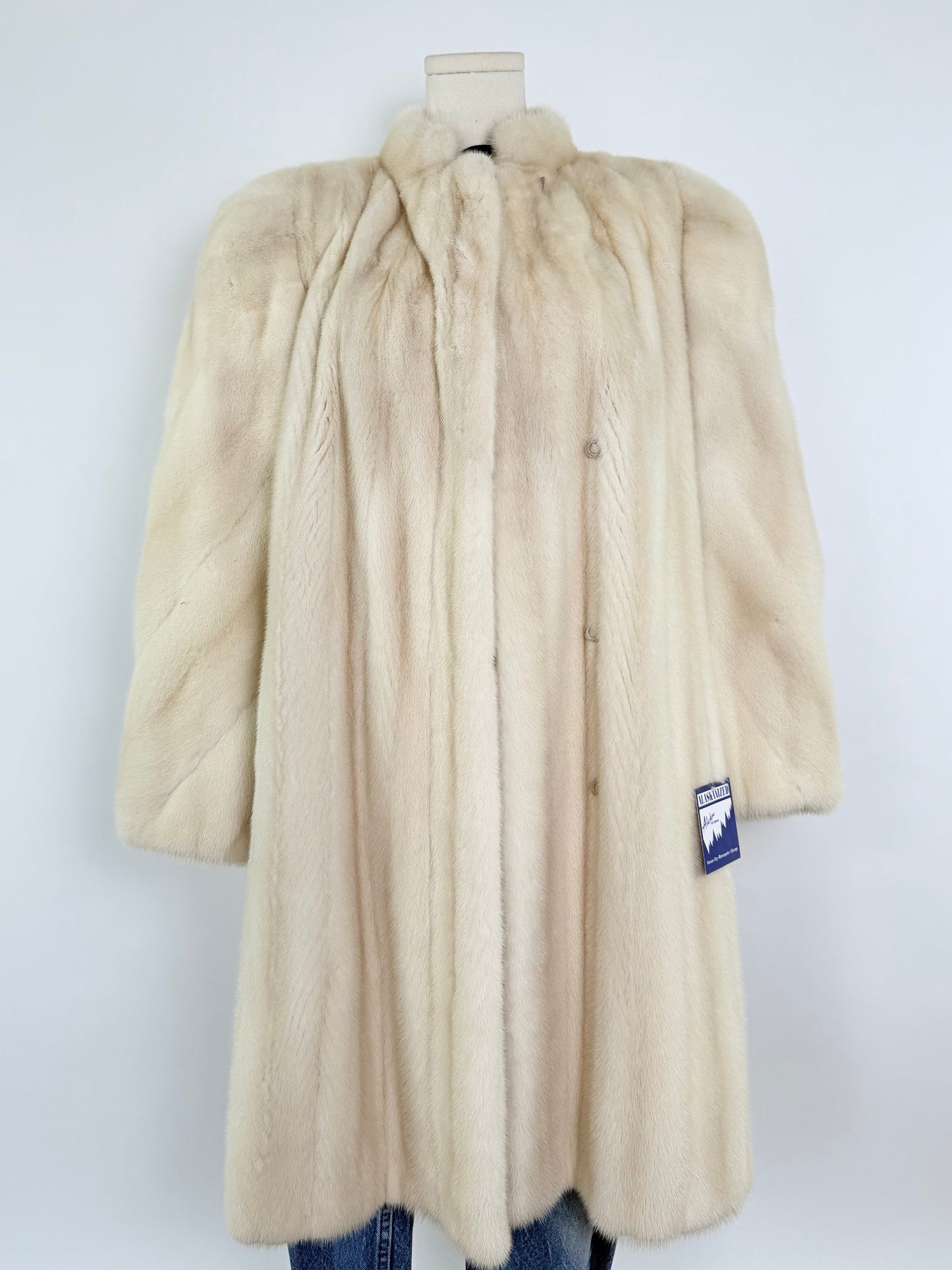 Vintage White Mink Mid Length Coat