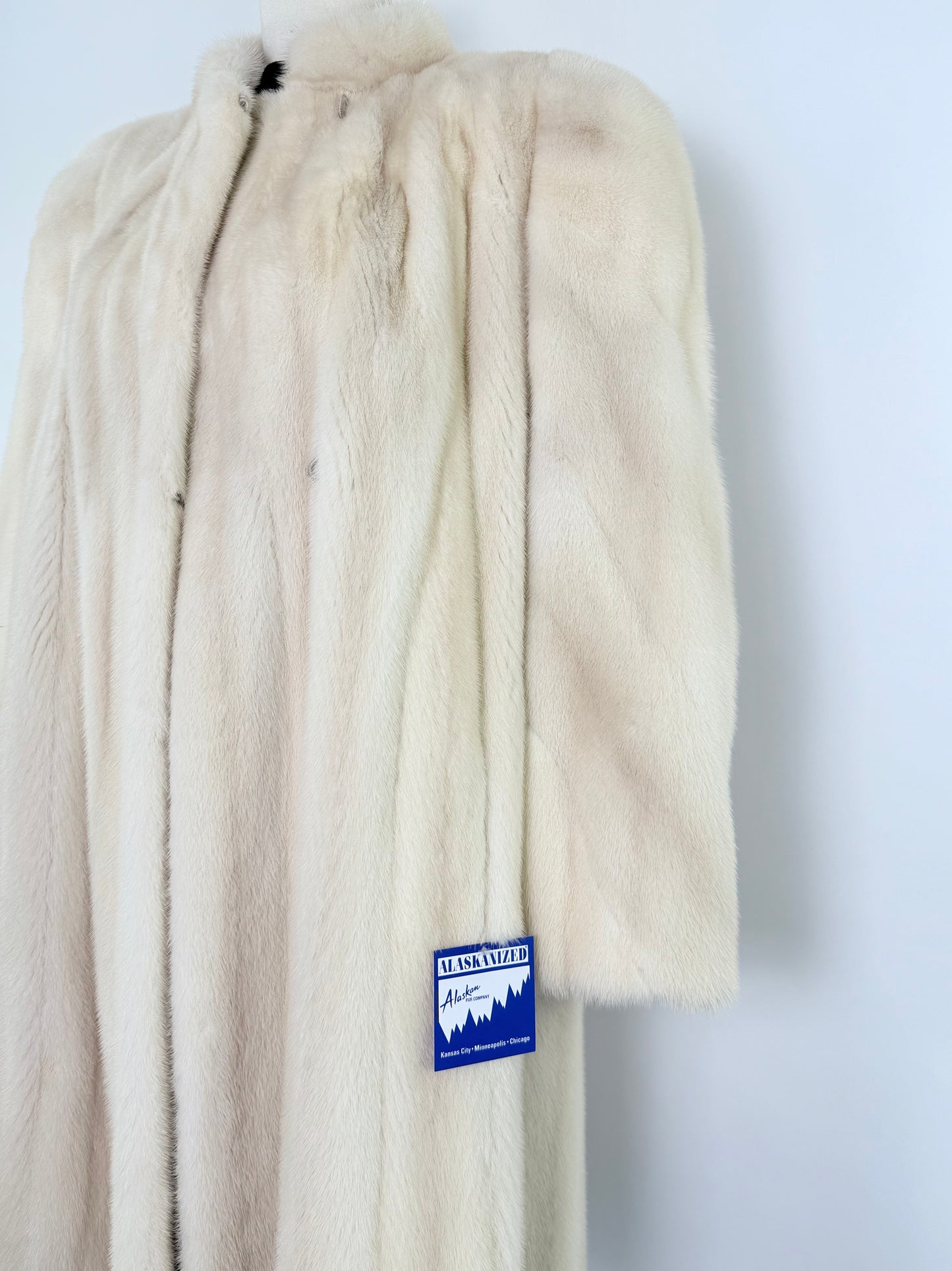 Vintage White Mink Mid Length Coat