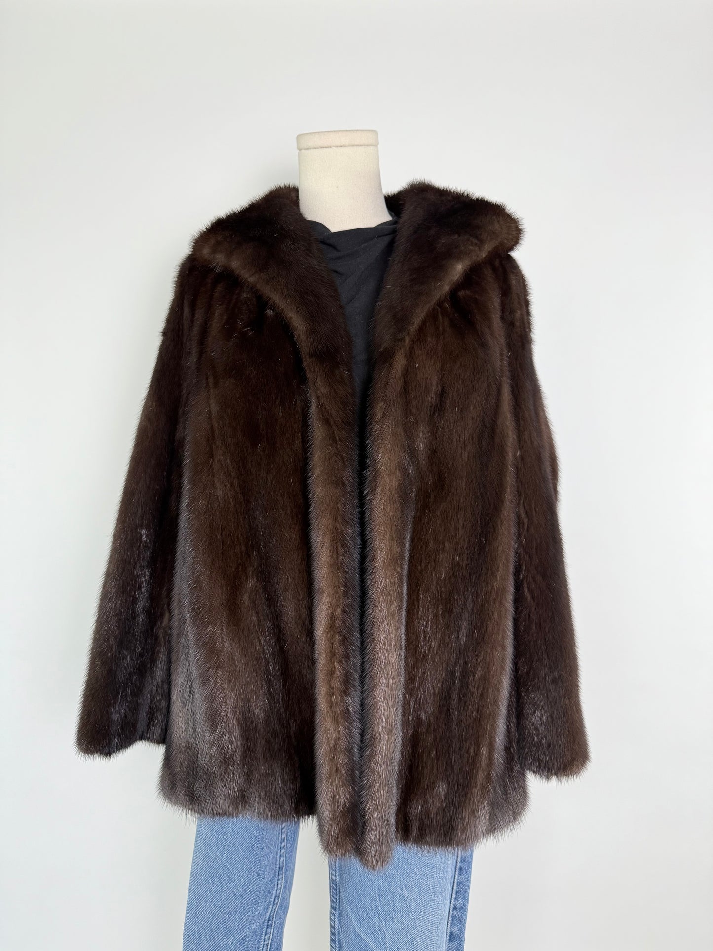 Vintage Dark Brown Mink Jacket