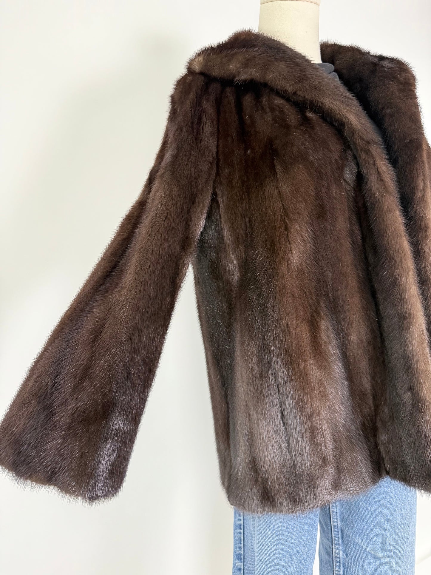 Vintage Dark Brown Mink Jacket