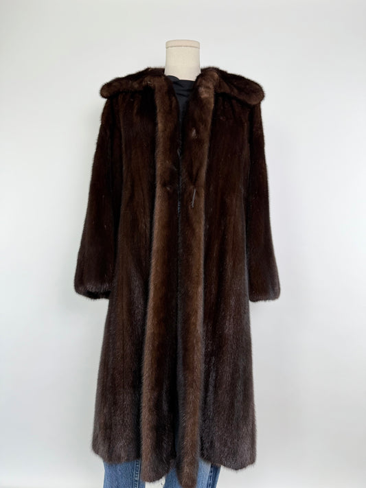 Vintage Long Brown Mink Coat