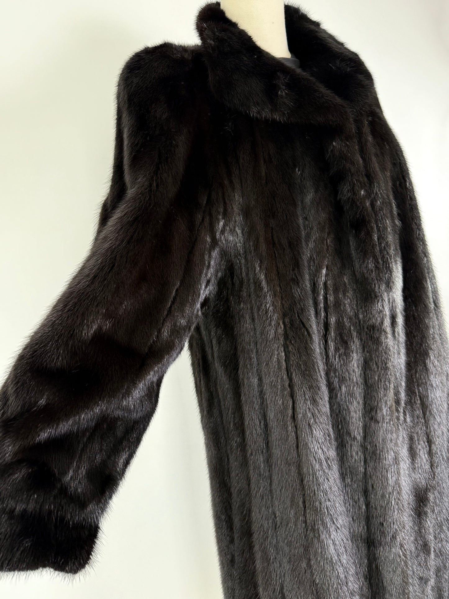 Vintage Swanson Long Black Fur Coat