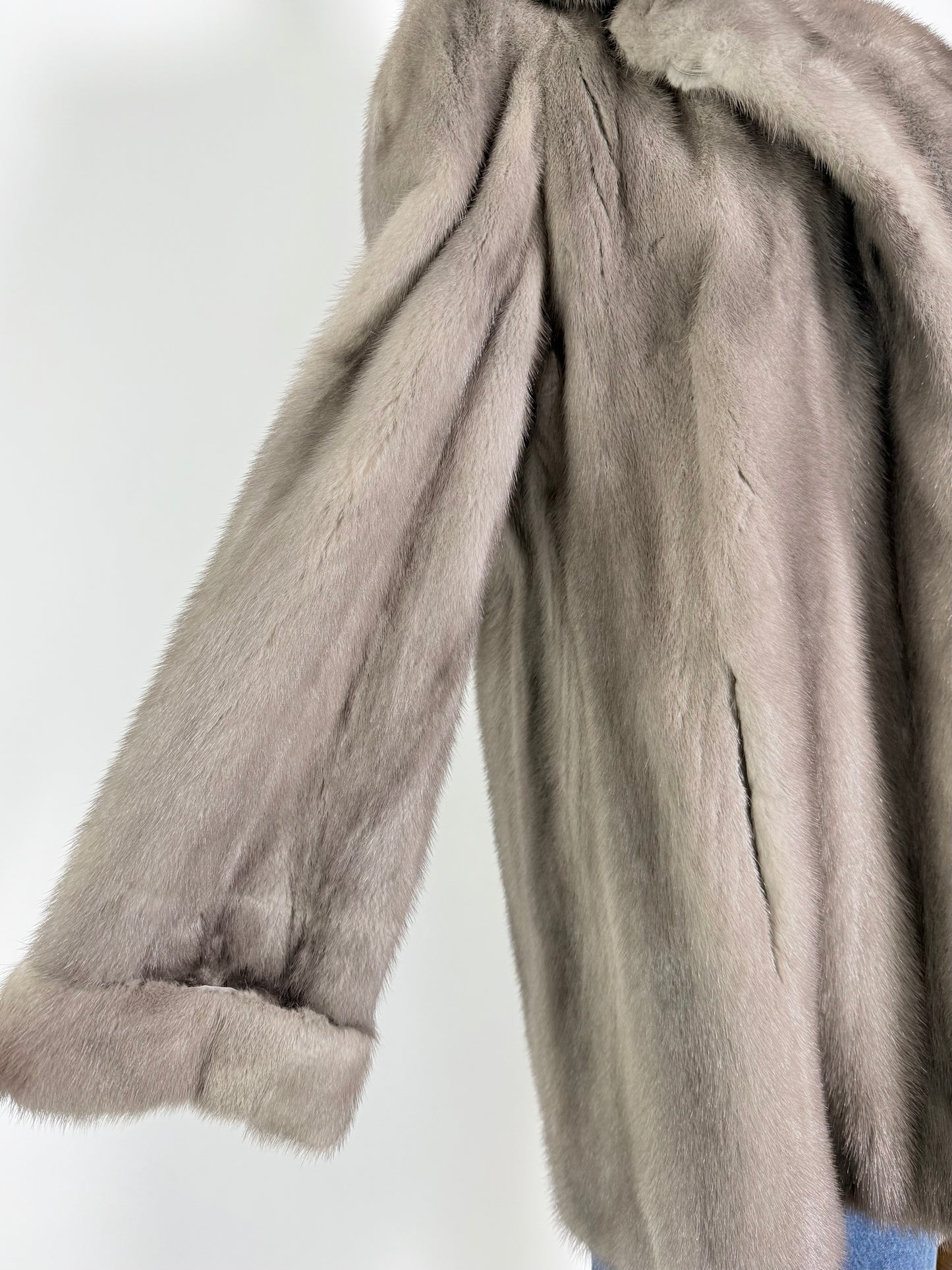 Vintage Gray Mink Fur Coat