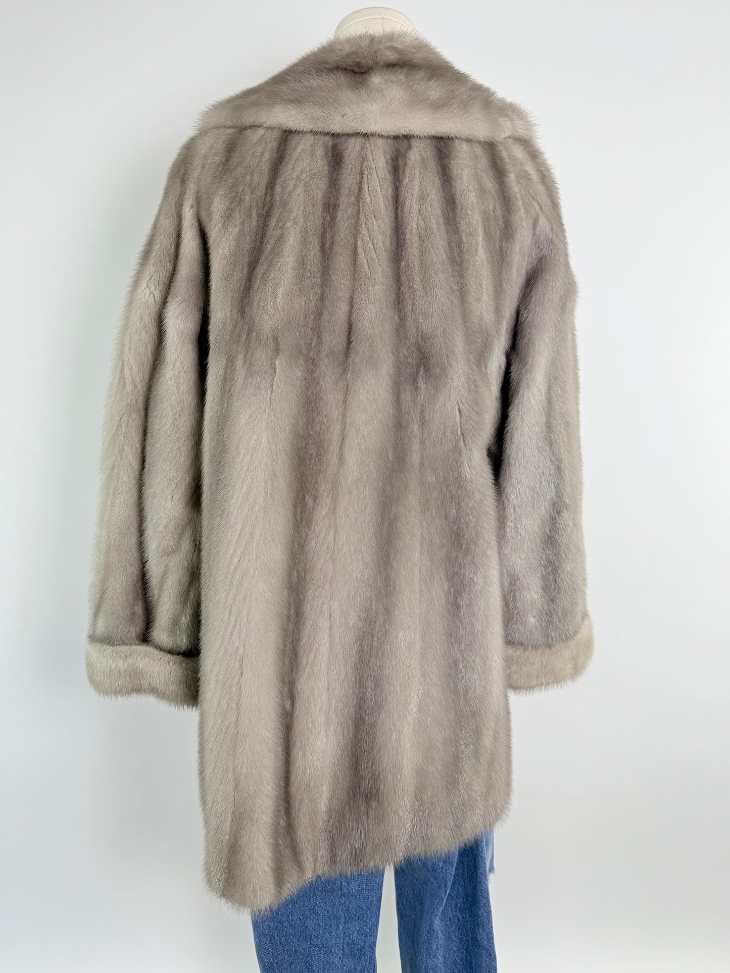 Vintage Gray Mink Fur Coat