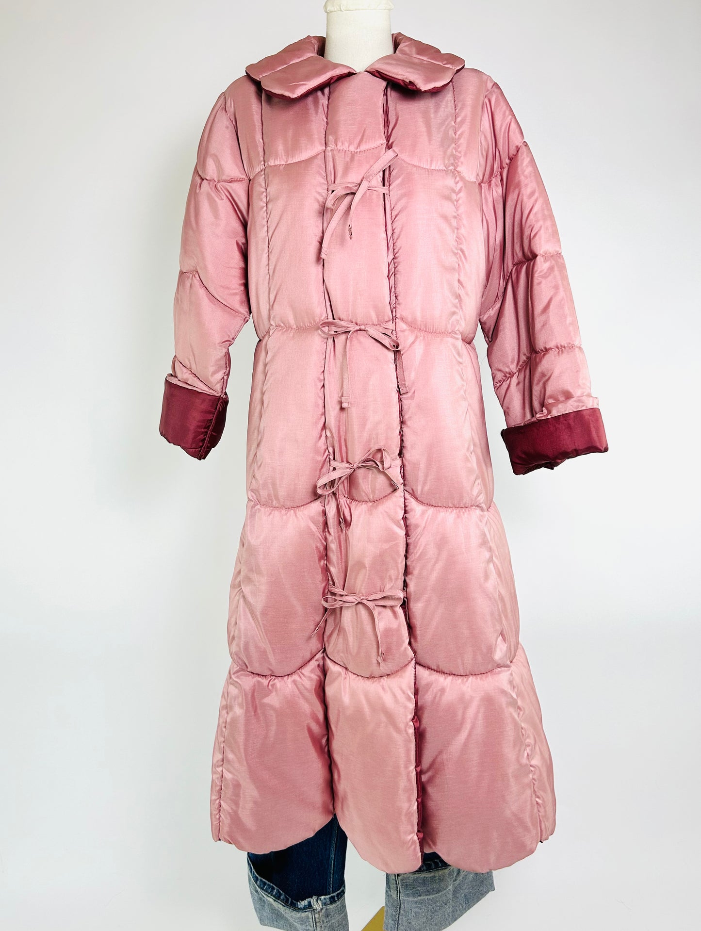 Vintage Reversible Pink Puffer Trench Coat