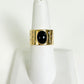 Vintage Black Onyx and Diamonds on Gold Chubby Band