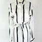 Equipment White and Navy Stripe Top