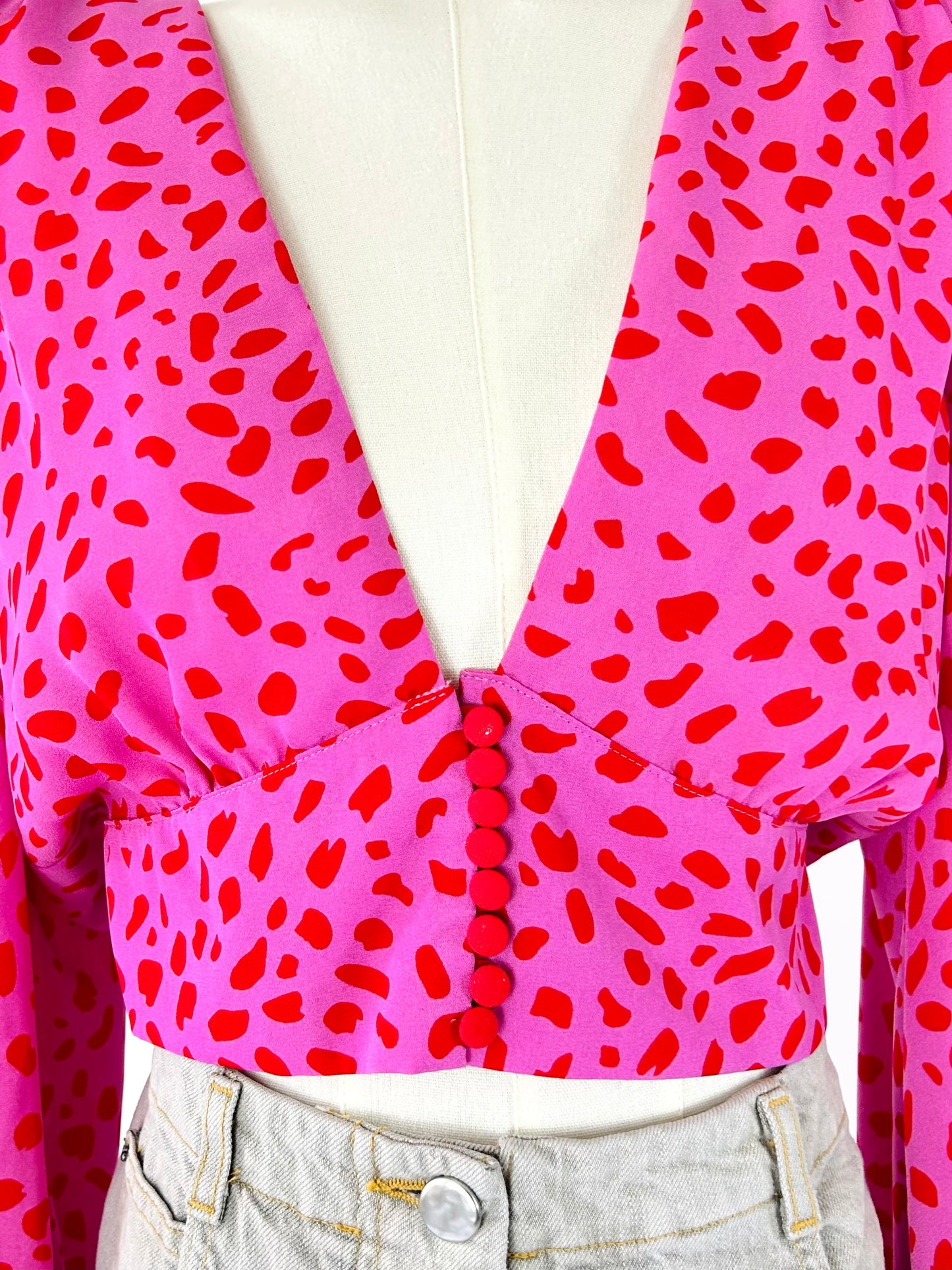 Signature Pink and Red Blouse