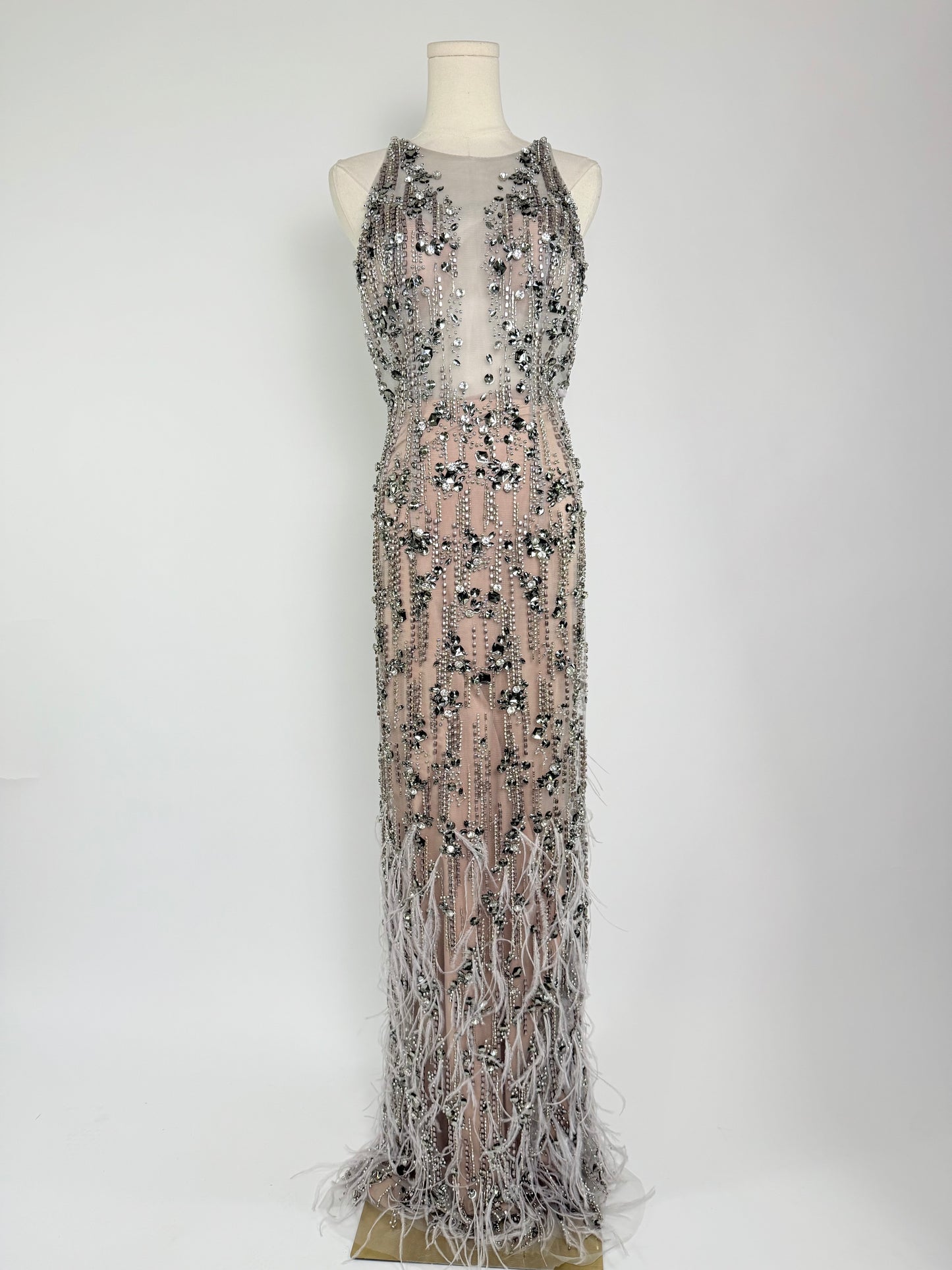 Terani Couture Sequin Mesh Maxi Dress