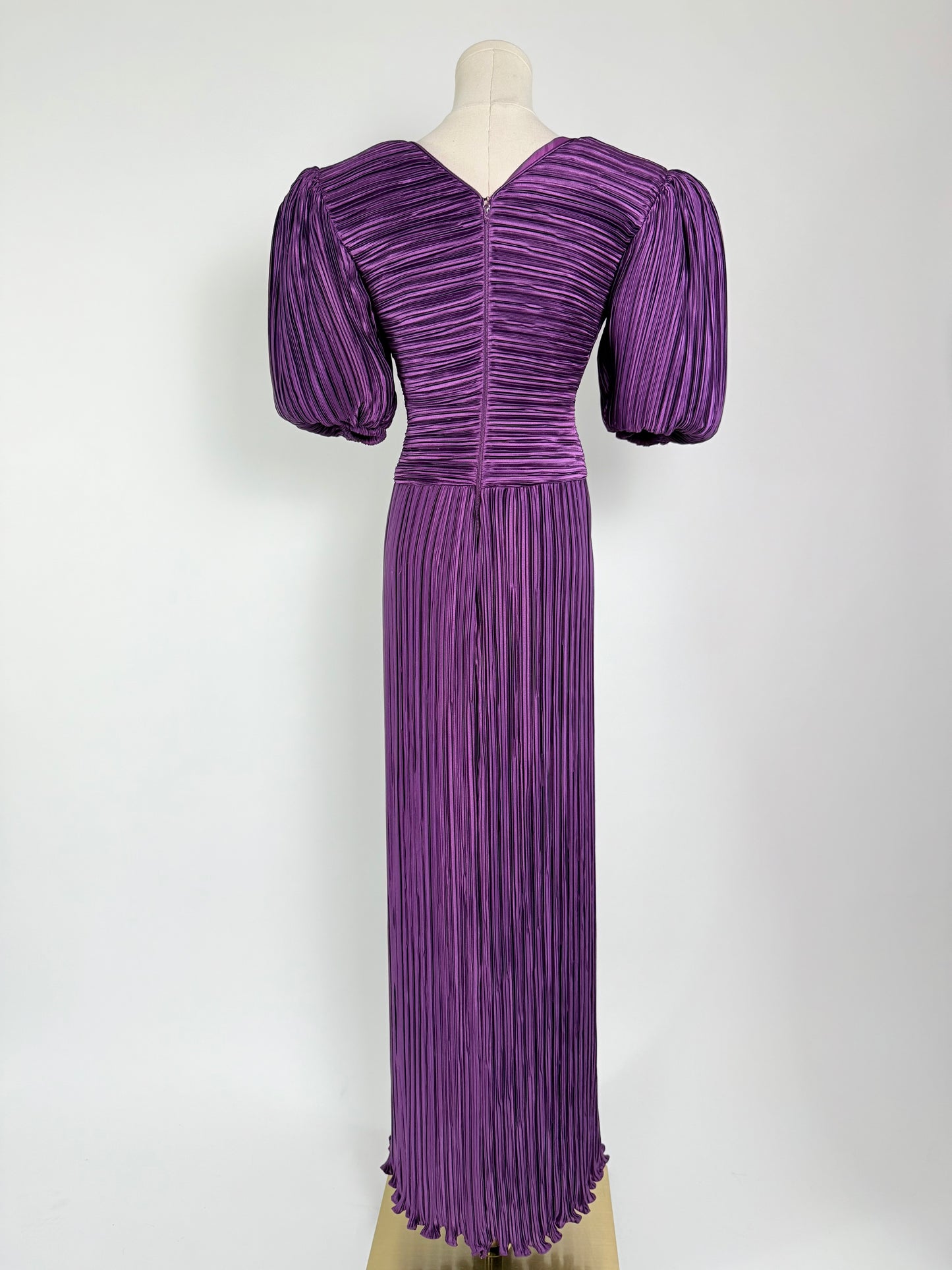 Vintage George F Couture Pleated Maxi Dress