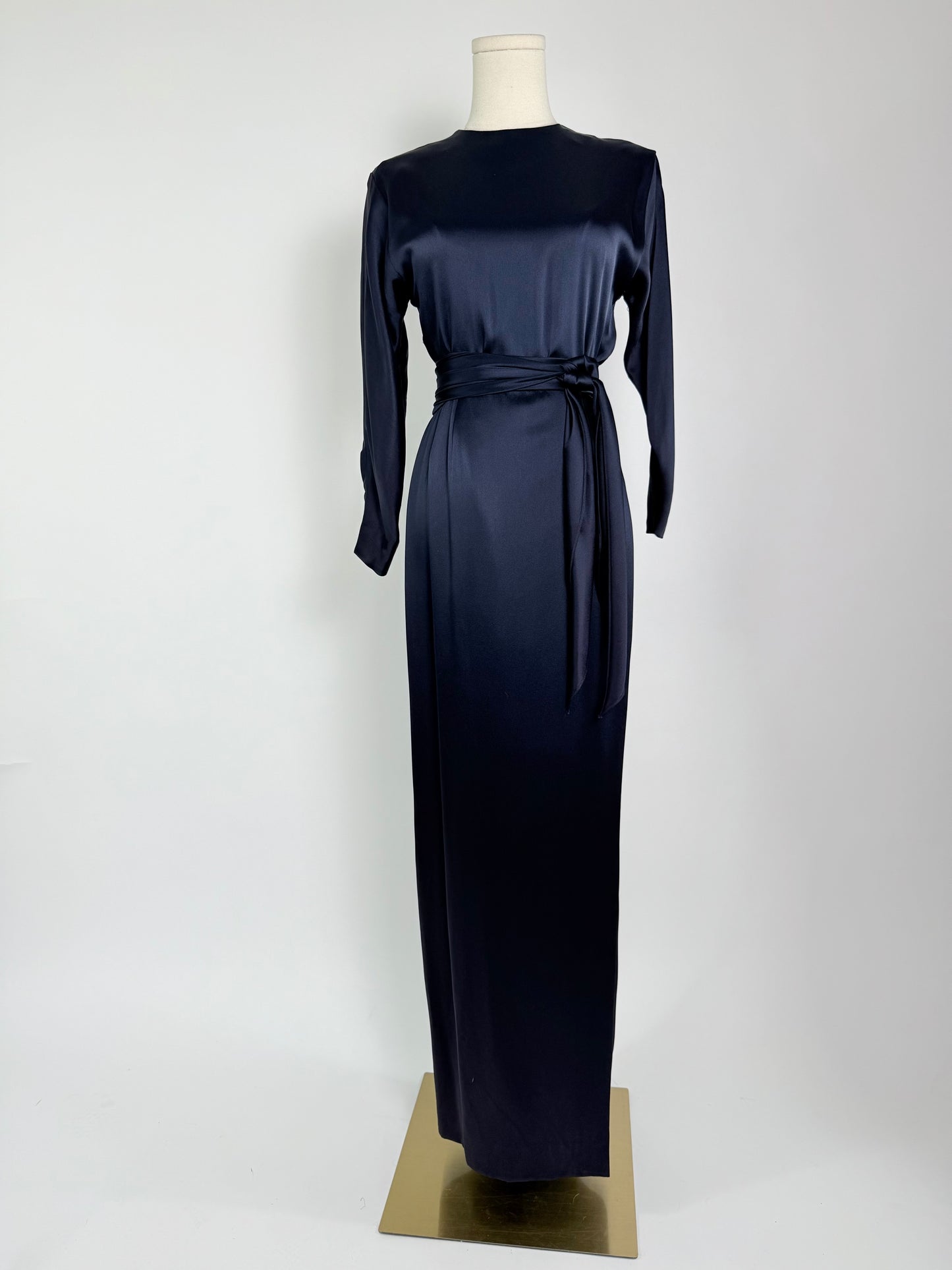 Vintage Navy Carolyne Roehm Maxi Dress