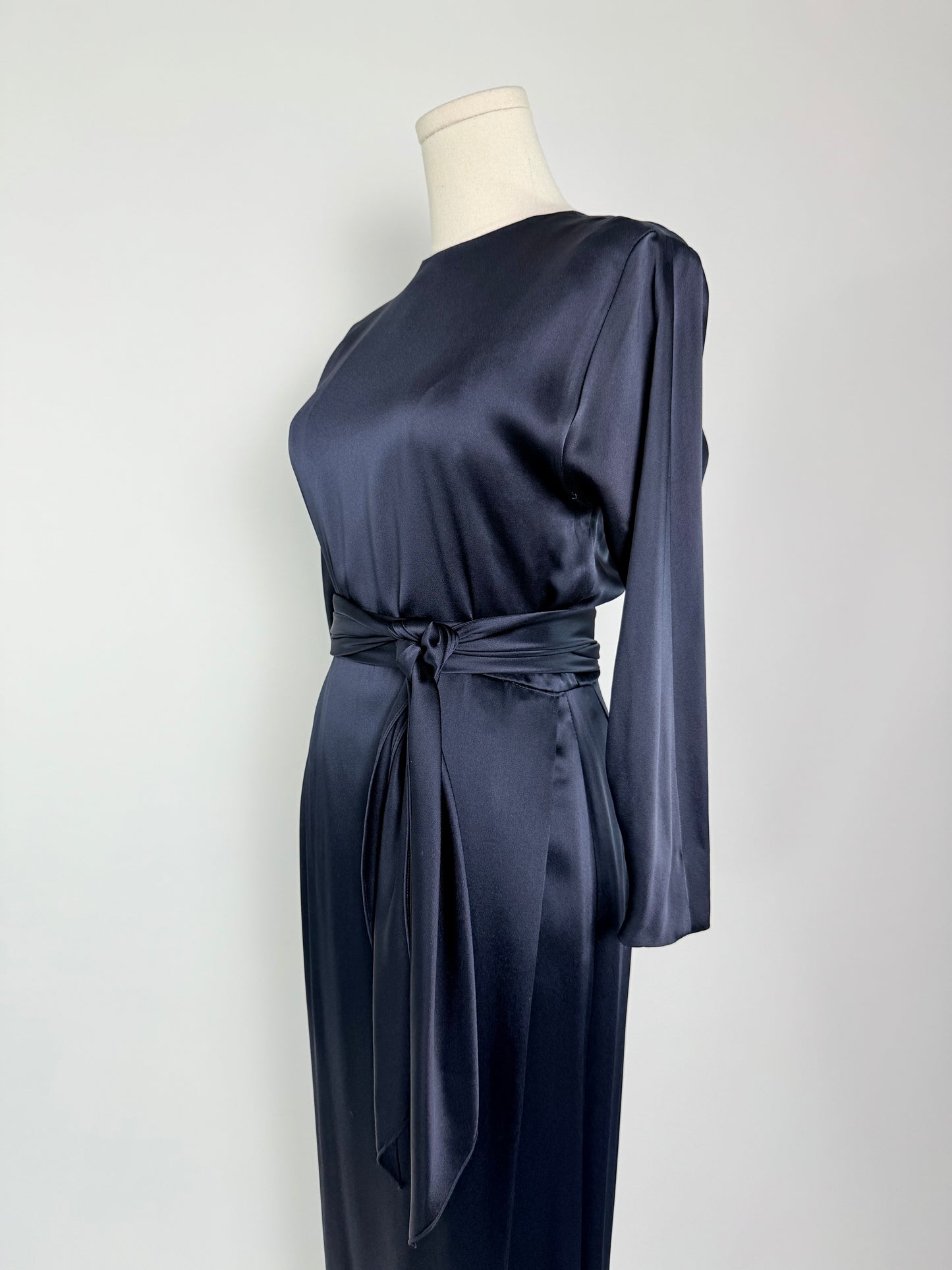 Vintage Navy Carolyne Roehm Maxi Dress