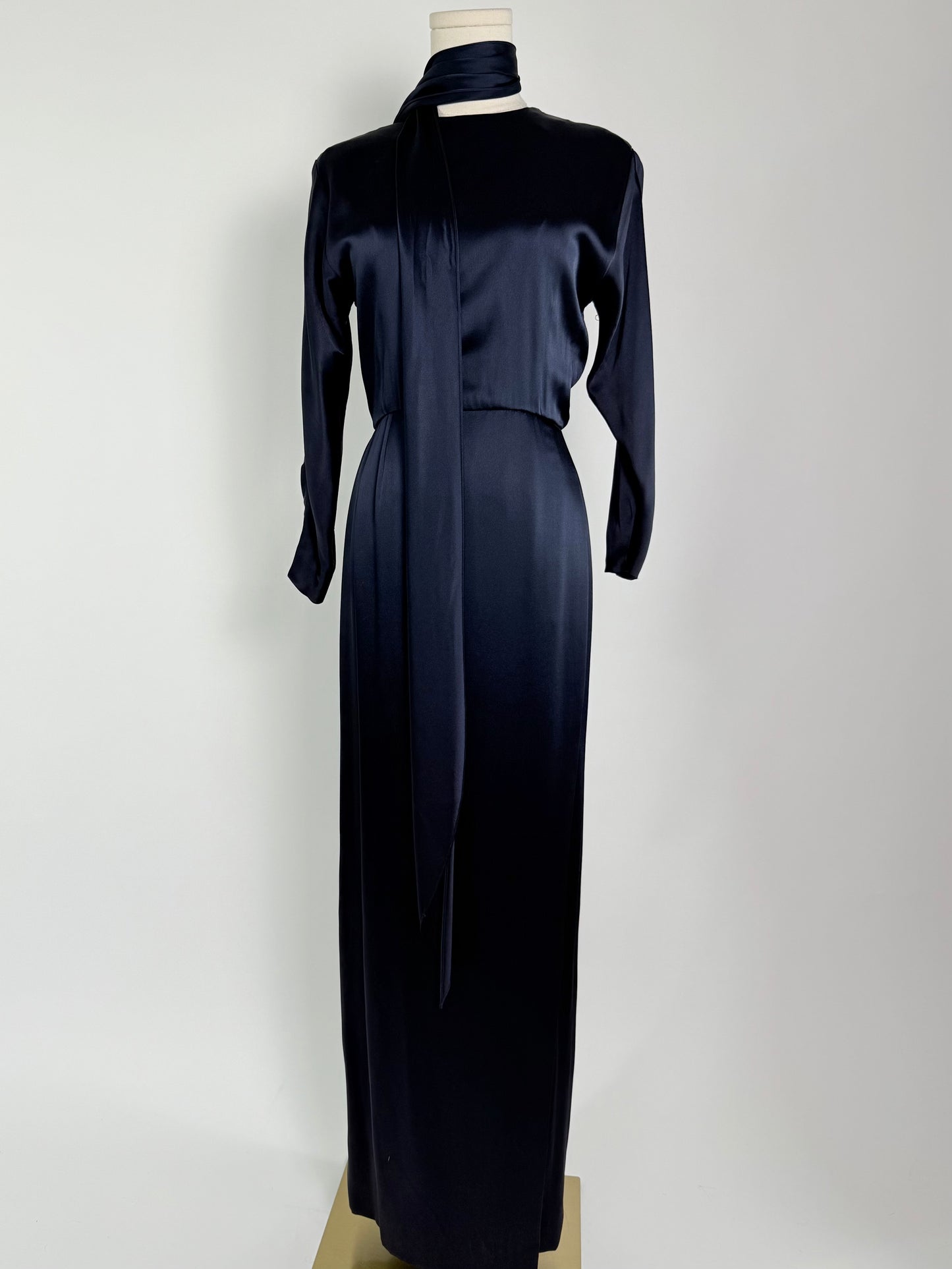 Vintage Navy Carolyne Roehm Maxi Dress