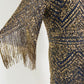 Aidan Mattox Gold and Navy Sequin Dress