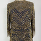 Aidan Mattox Gold and Navy Sequin Dress