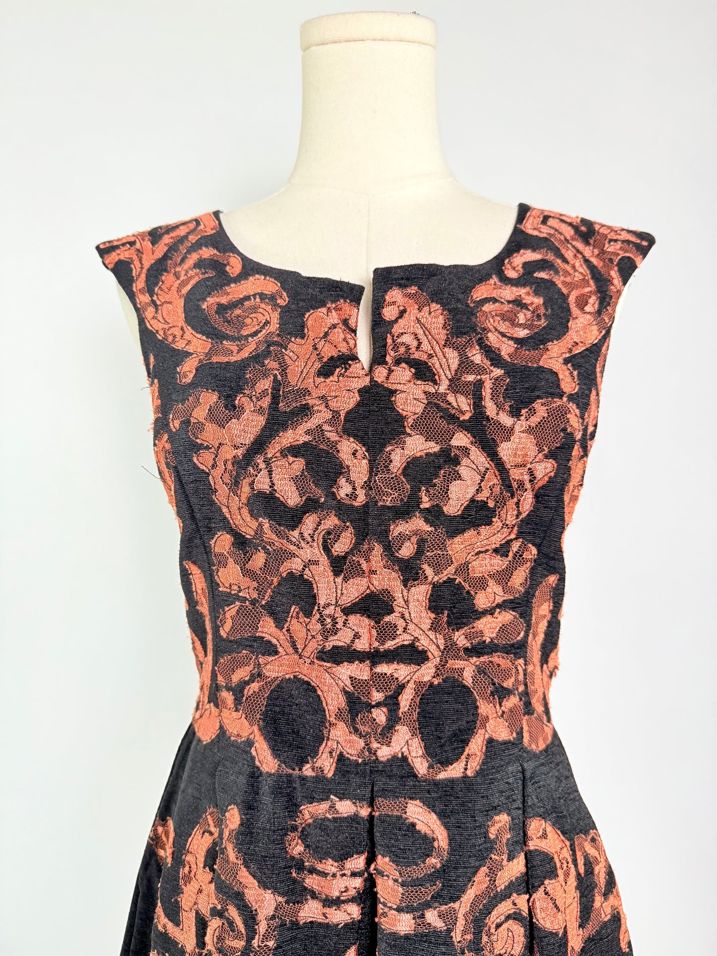 Vintage Yoana Baraschi Black and Rust Dress