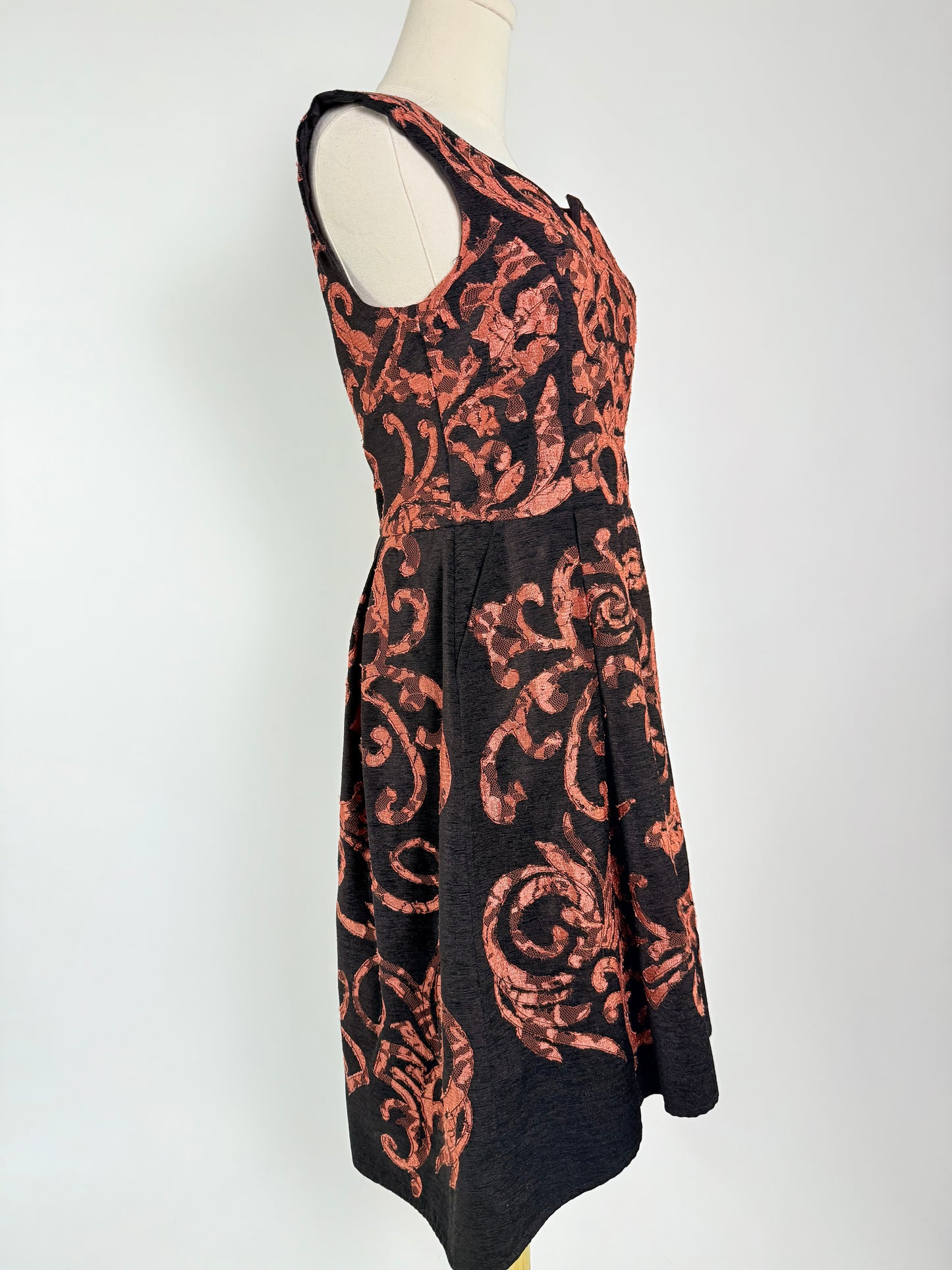 Vintage Yoana Baraschi Black and Rust Dress