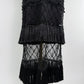 Vintage Black Fringe Slip Dress