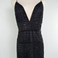 Vintage Black Fringe Slip Dress