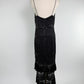 Vintage Black Fringe Slip Dress