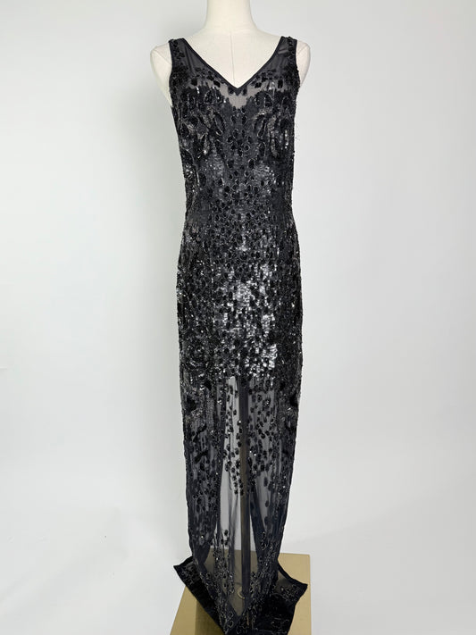 All Saints Black Sequin Maxi Dress