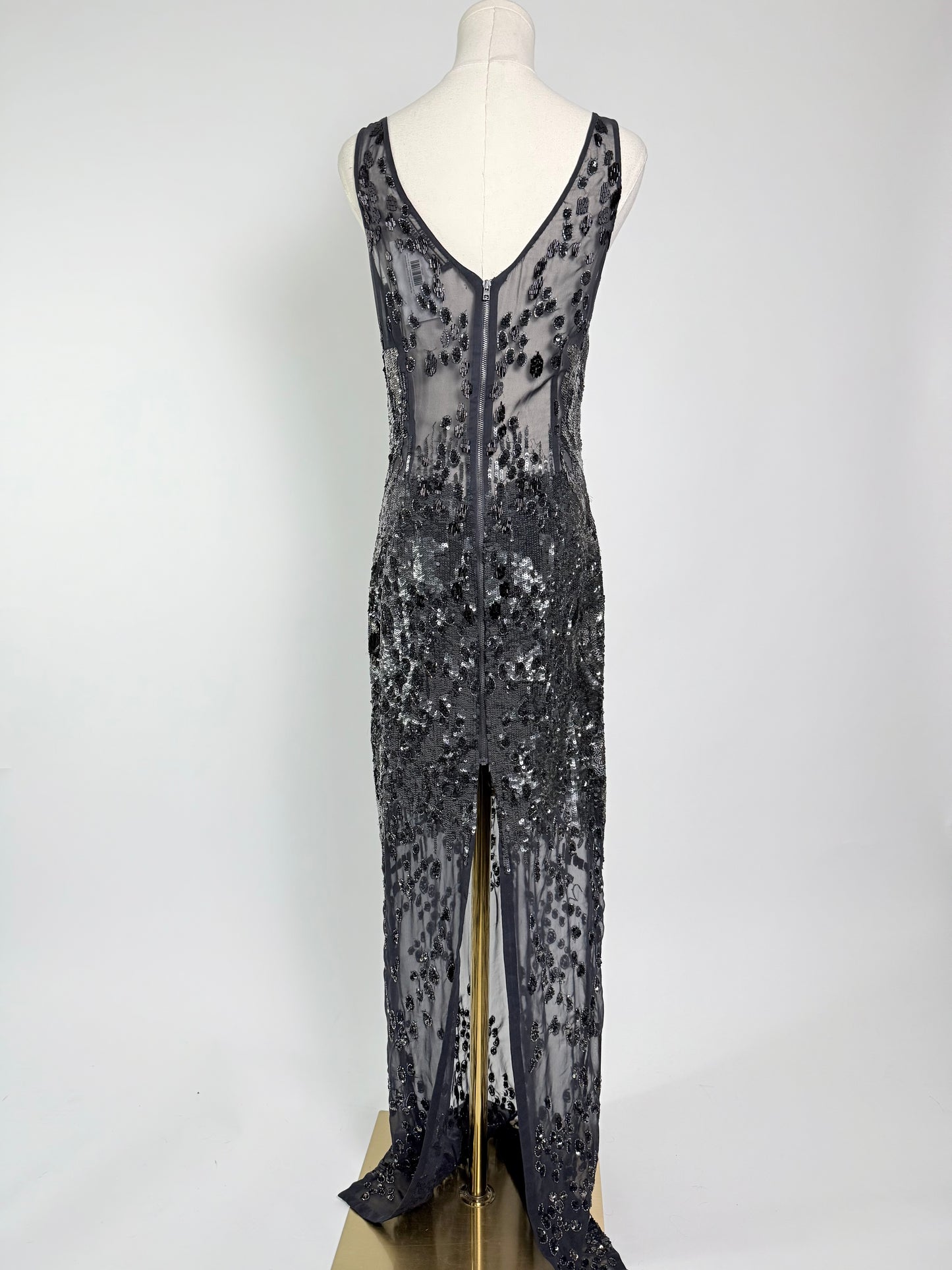 All Saints Black Sequin Maxi Dress