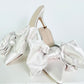 Loeffler Randall Margot Cream Satin Bow Heels