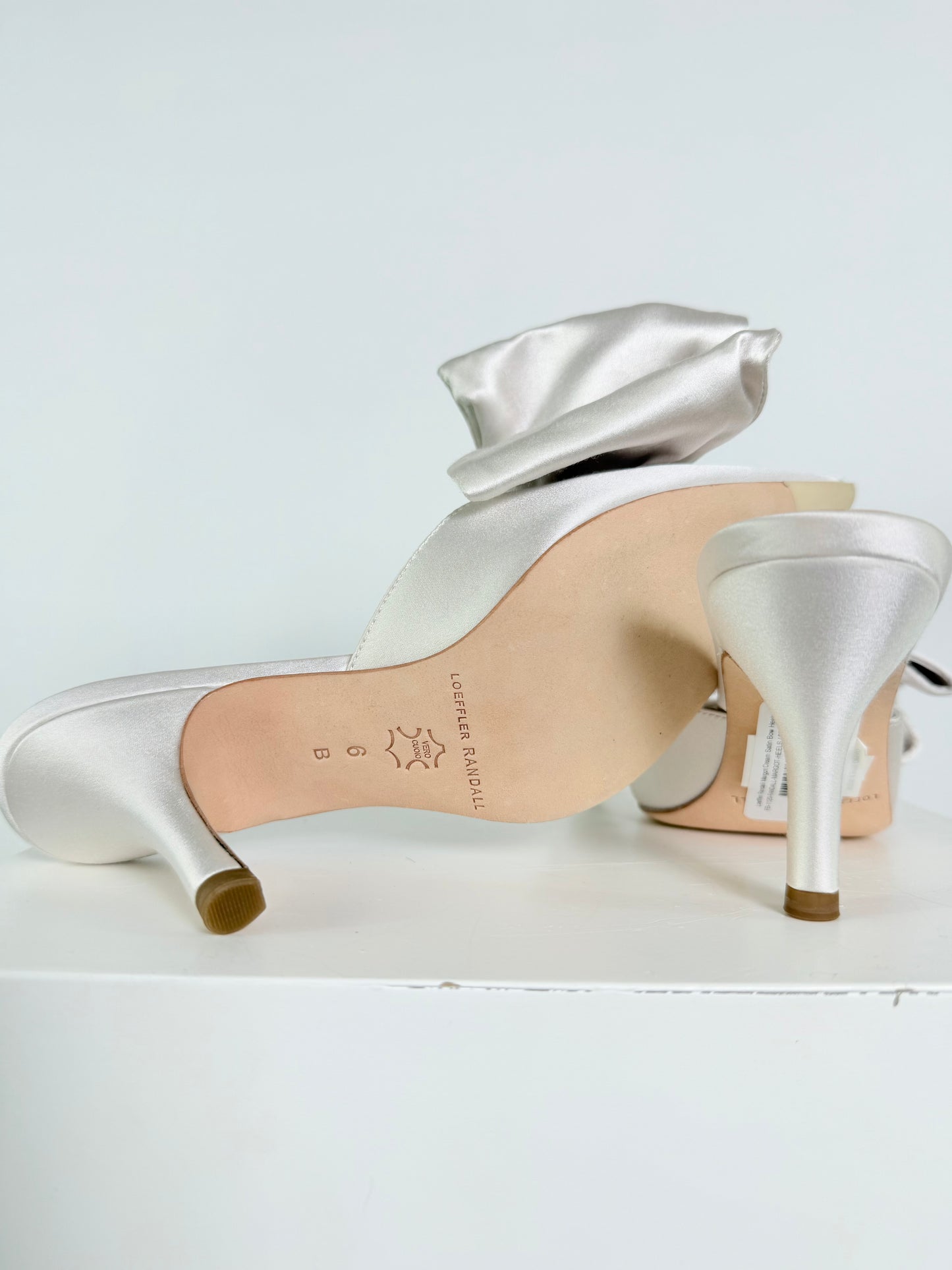 Loeffler Randall Margot Cream Satin Bow Heels