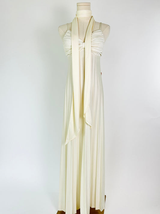 Vintage Isadora White Pleated Dress