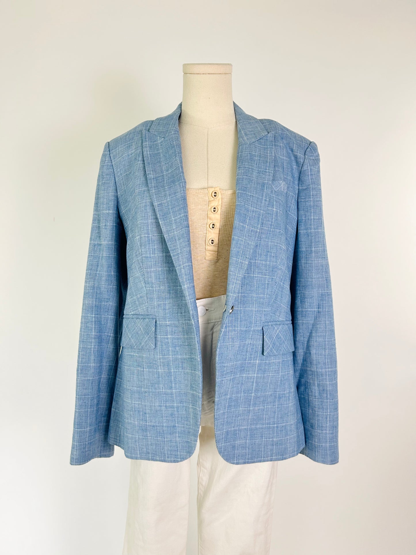 Veronica Beard Blue Plaid Blazer