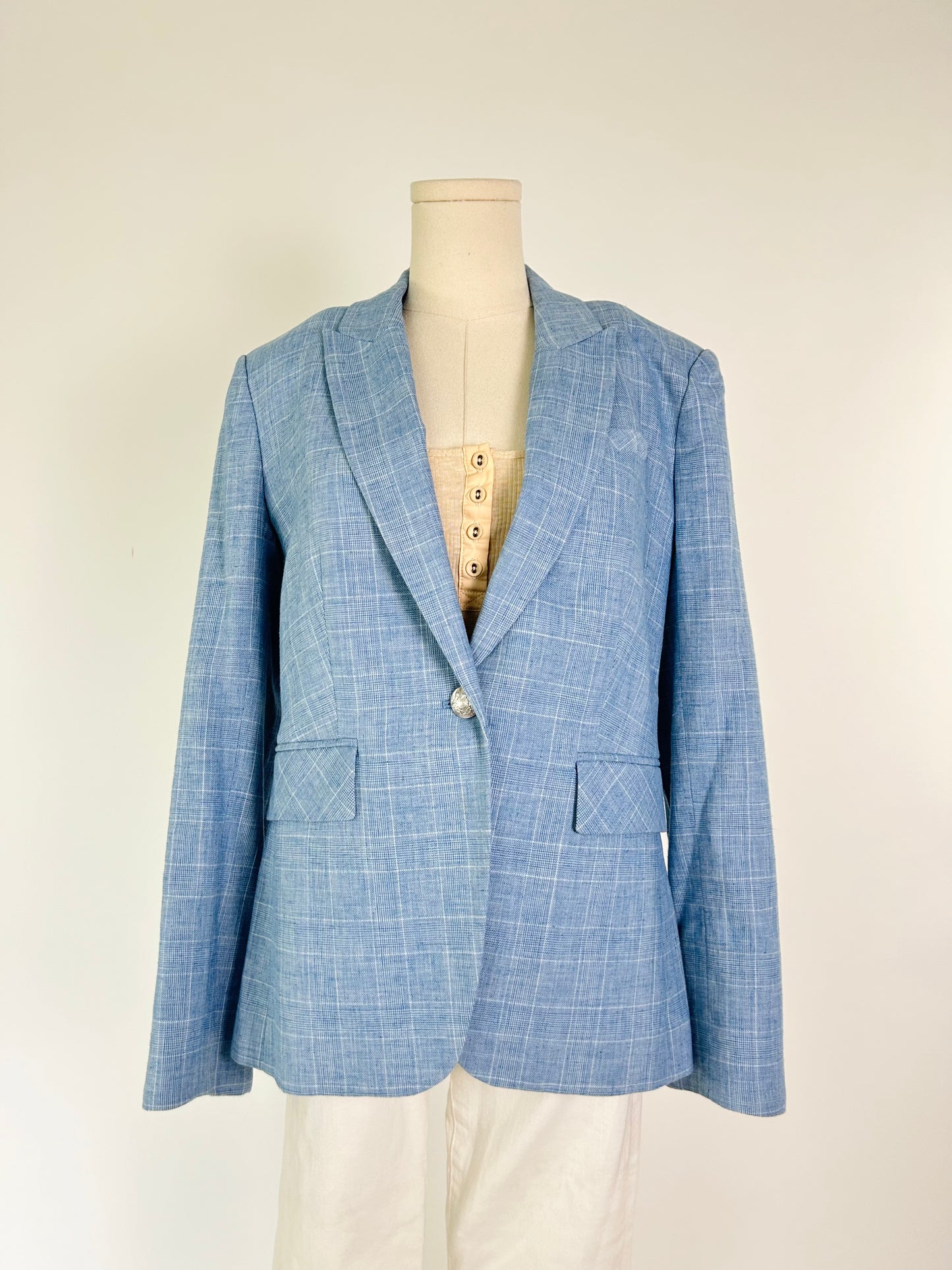 Veronica Beard Blue Plaid Blazer