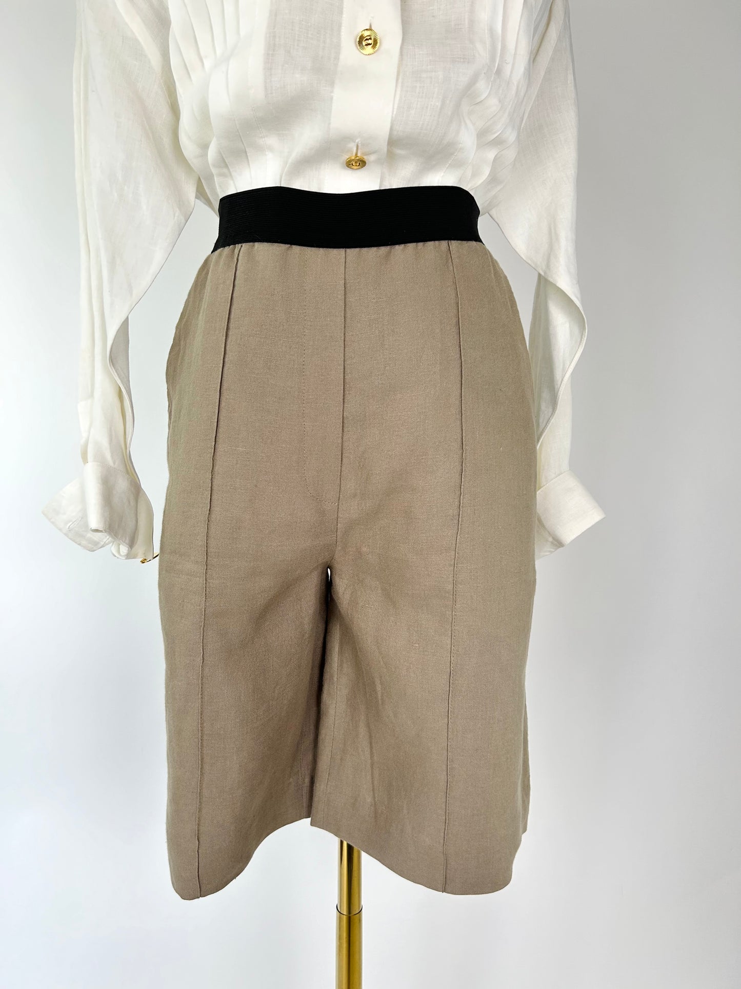LouLou Studio Tan Linen Shorts
